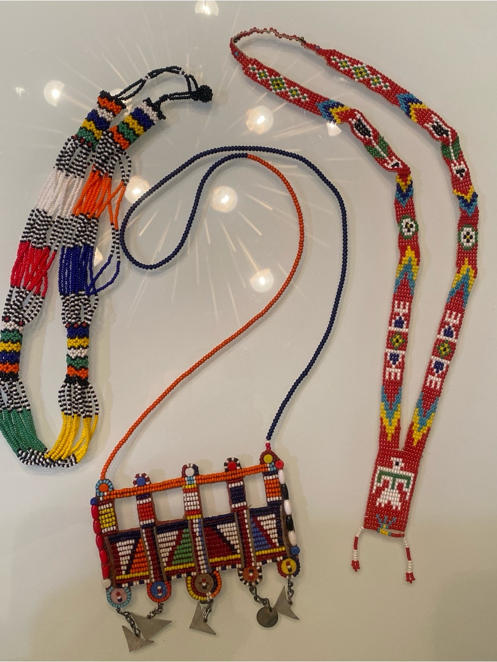 Lot of 3 Vintage Beaded Necklaces (Thunderbird, Multi-Strand)